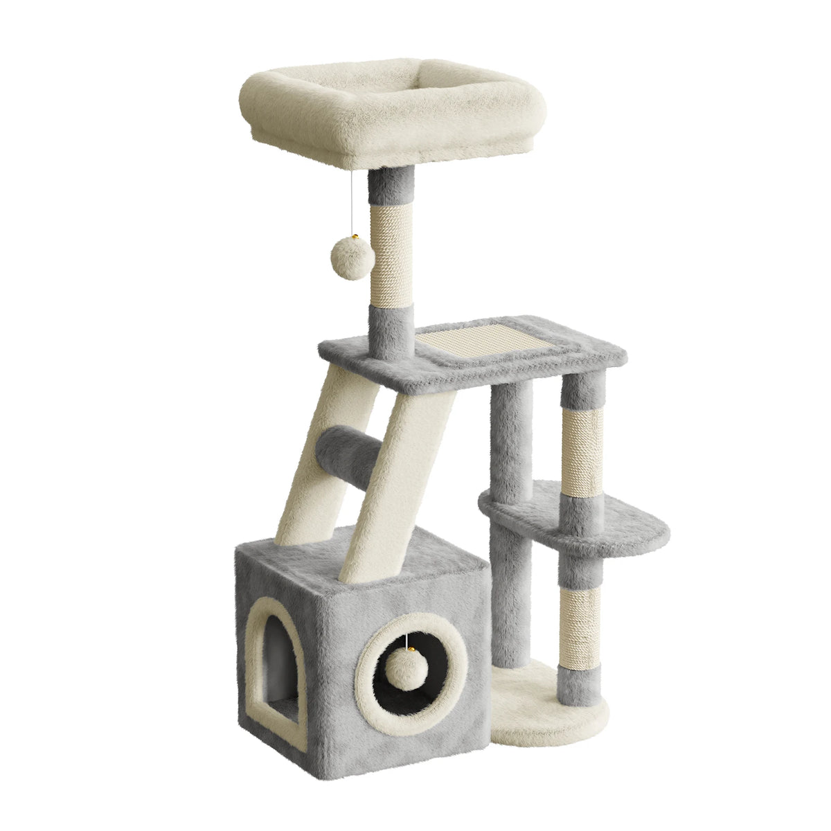 Dogat 107cm Multi-Level Cat Tree Tower Scratching Post Playhouse Activity Centre for Cats