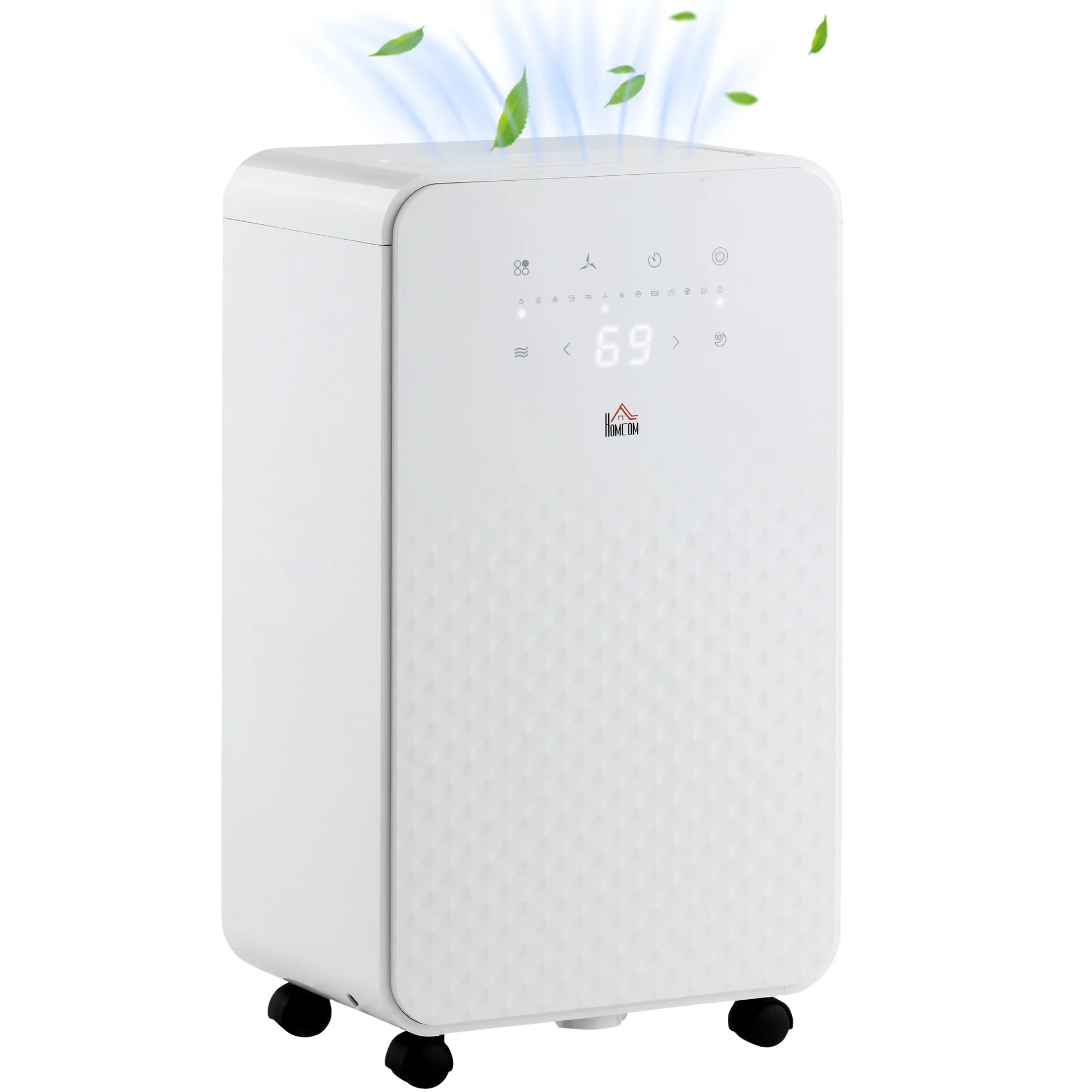 12L Per Day Portable Dehumidifier with Air Purifier 5 Modes 24hr Timer Child Lock LED Display for Home Office