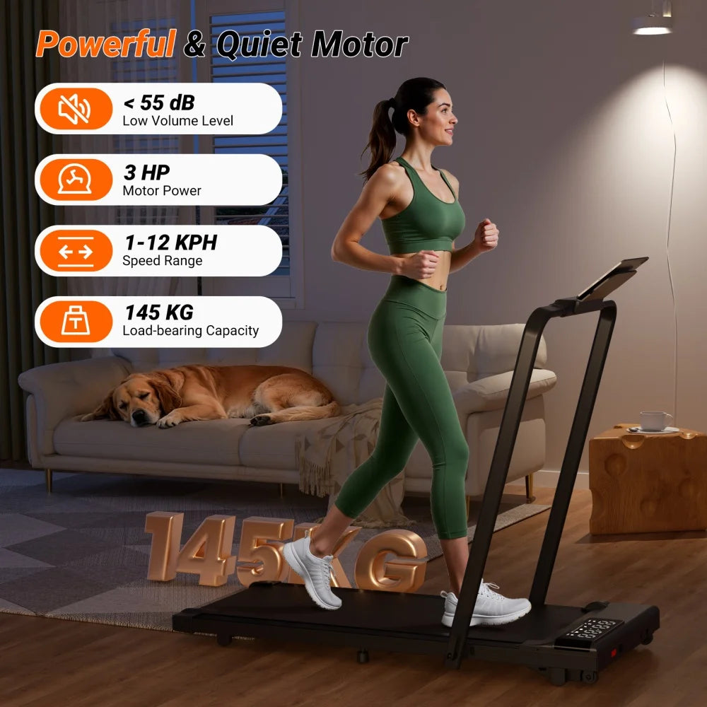 3 in 1 Foldable Treadmill 3.0HP 300lbs Capacity Touch Screen Bluetooth Walking Pad for Home Office