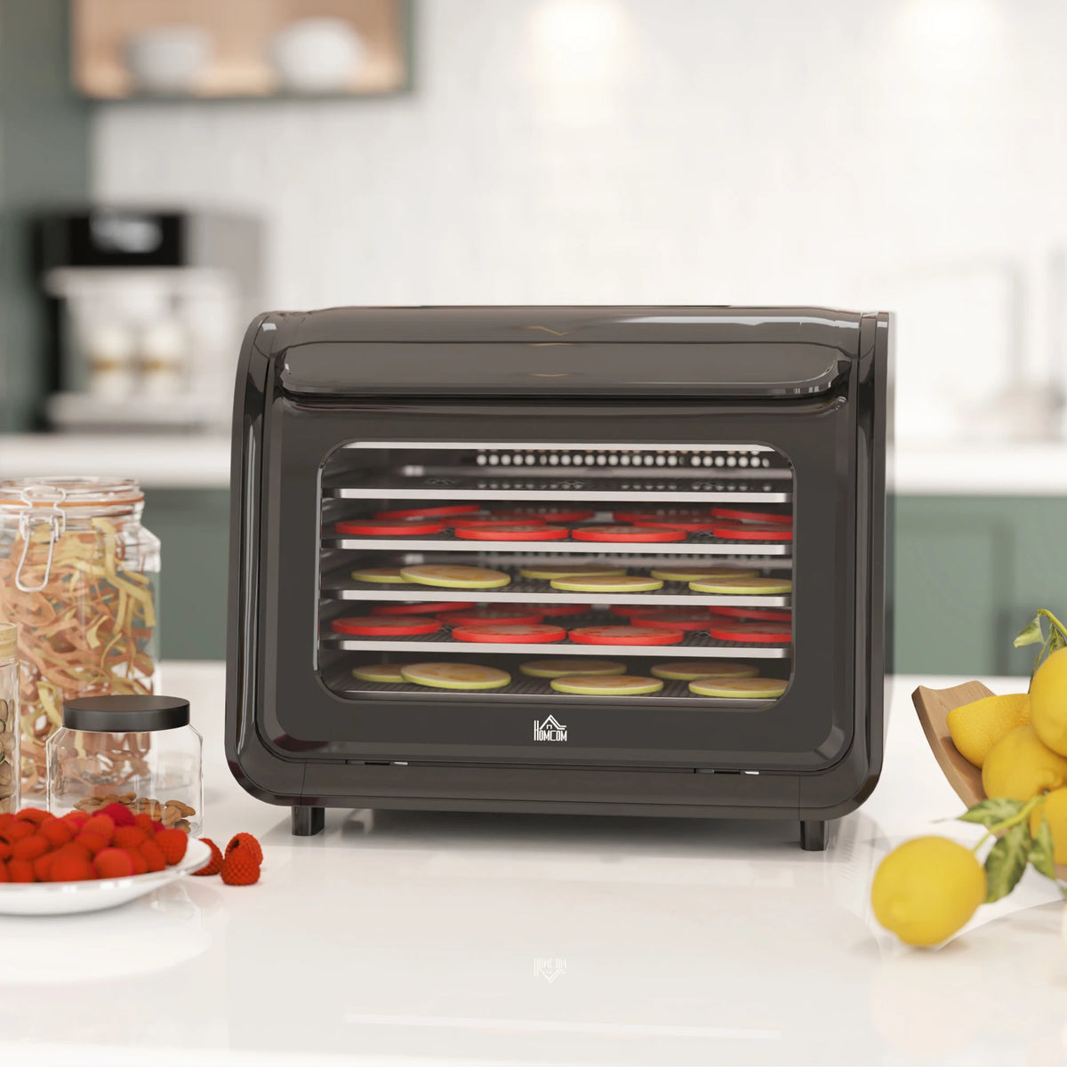 Food Dehydrator with 6 Stainless Steel Trays, for Fruit, Meat