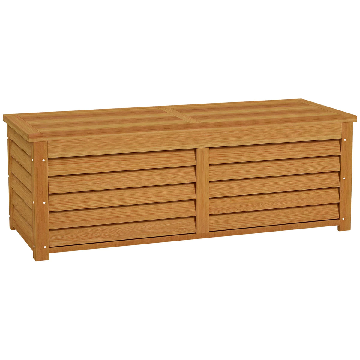 292L Wooden Garden Storage Box, Outdoor Deck Box for Patio and Poolside, Light Brown