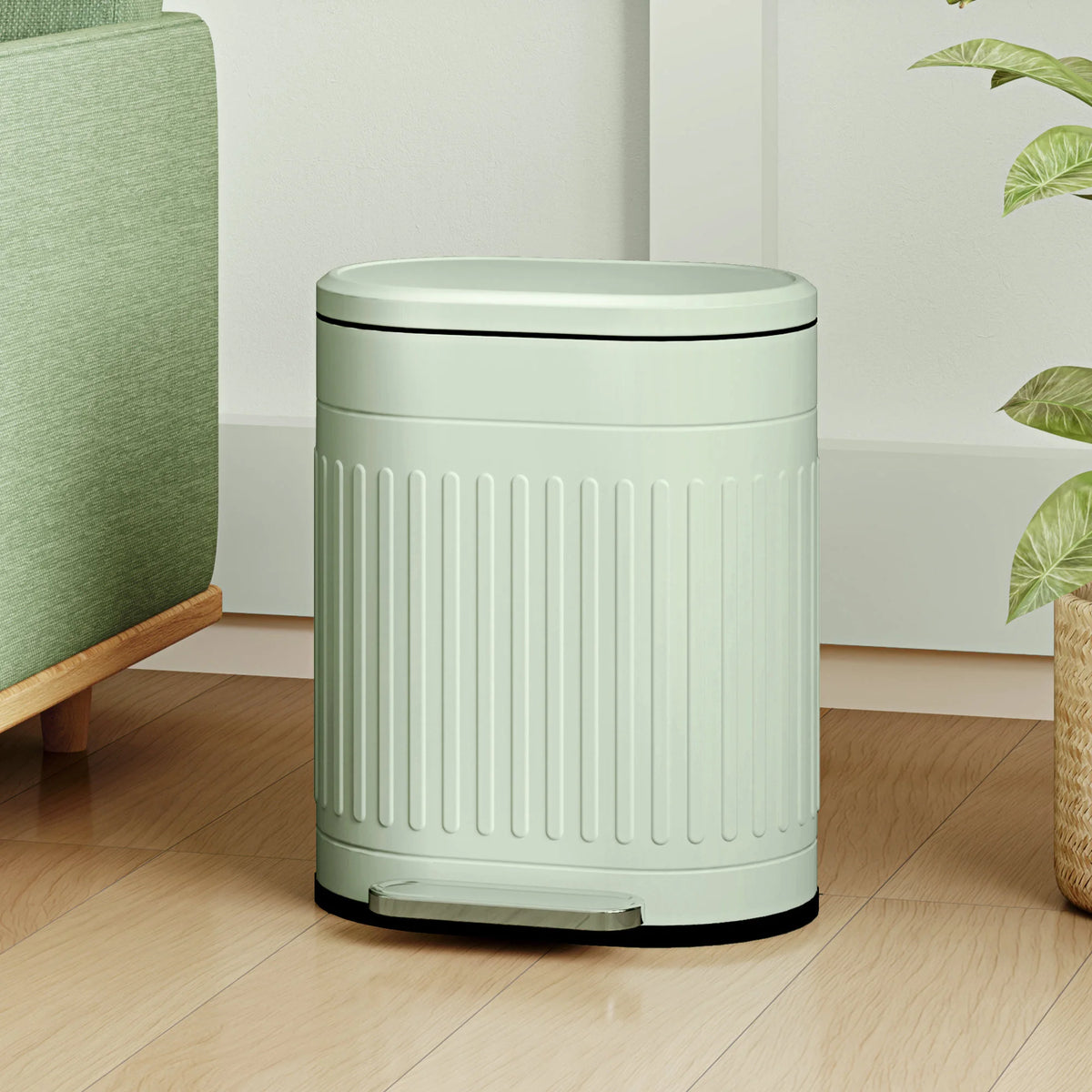 20L Pedal Bin, Metal Kitchen Bin with Soft-Close Lid