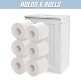 Small White Bathroom Cabinet Wall Mounted or Freestanding | Tissue and Toiletry Storage Organiser 27x35cm