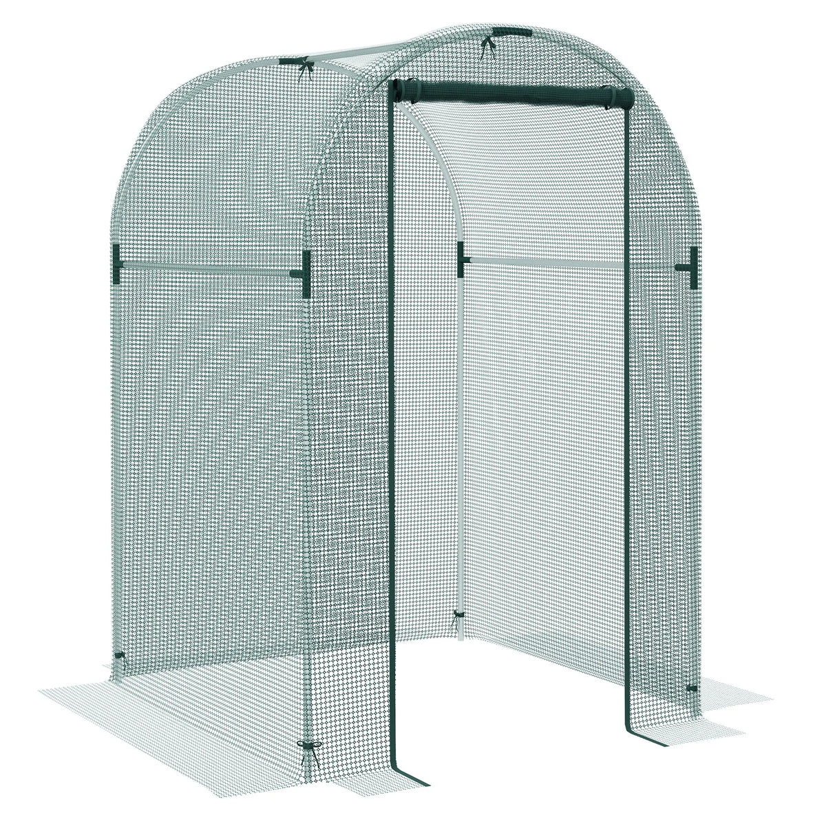 Fruit Cage, Plant Protection Tent with Zippered Door, 1.2 x 1.2 x 1.9m, Black