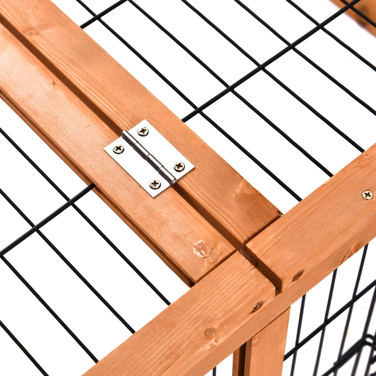 Wooden Rabbit Hutch with Extra Large Run Detachable Design Openable Roofs and Pull Out Tray