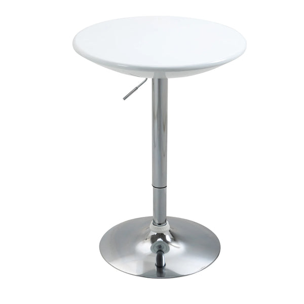 Painted Top Bistro Pub Table, Adjustable Swivel Counter Table, White
