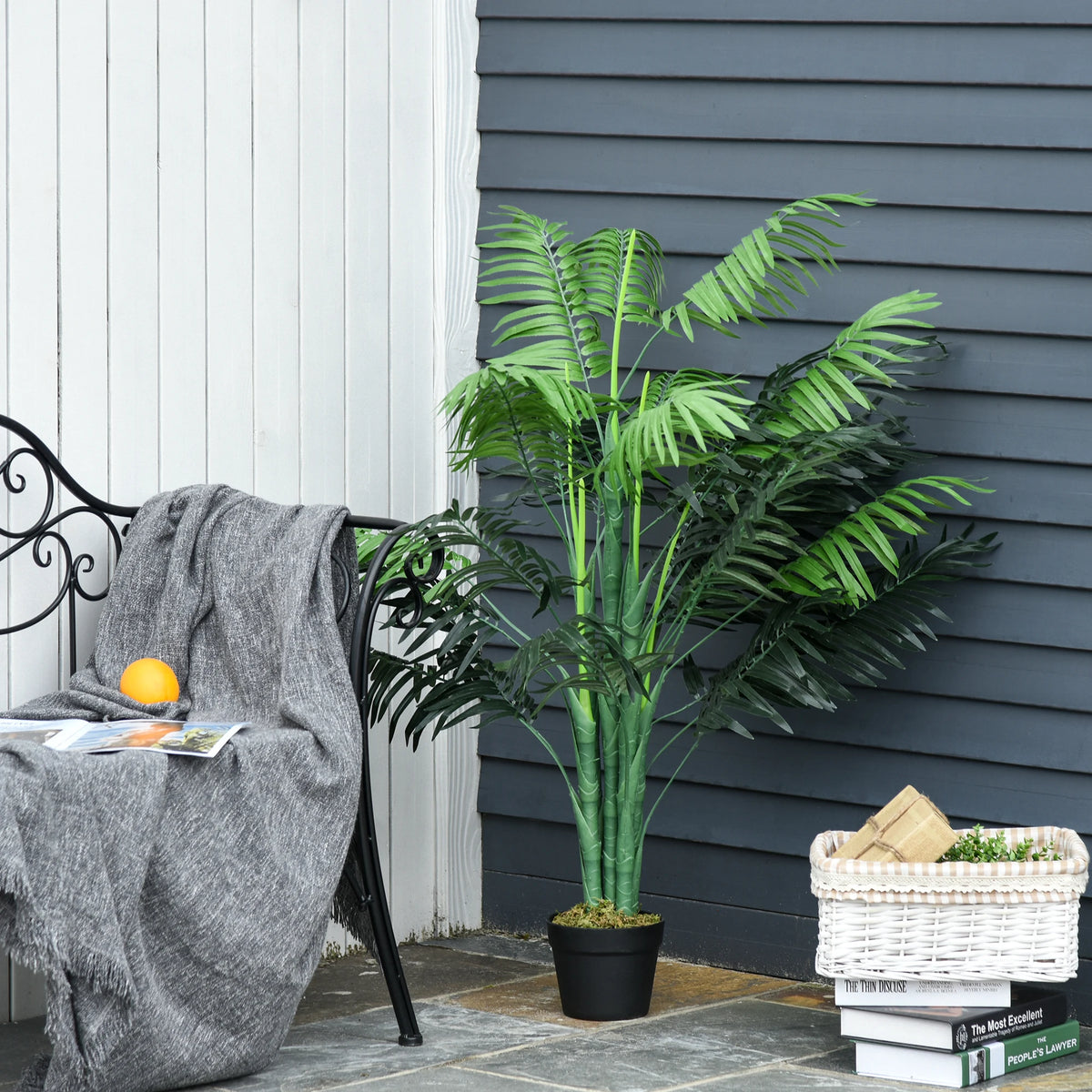 125cm/4FT Artificial Palm Plant, Decorative Tree with Pot