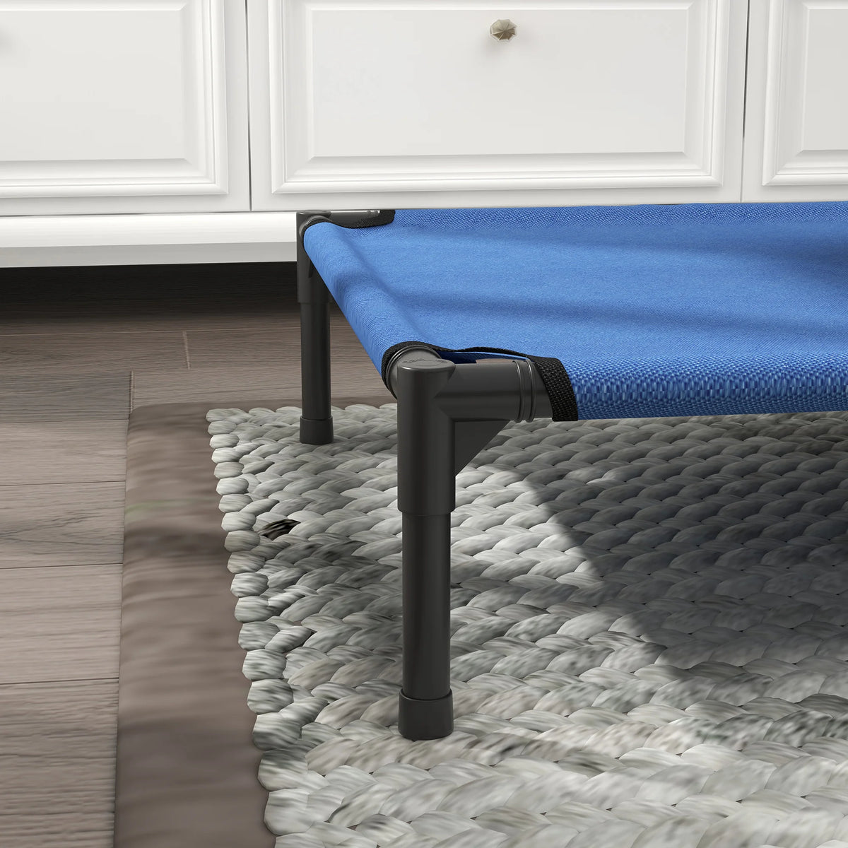 Elevated Pet Bed Folding Cooling Cot Powder Coated Metal Frame Oxford Fabric with Carry Bag for Medium Dogs
