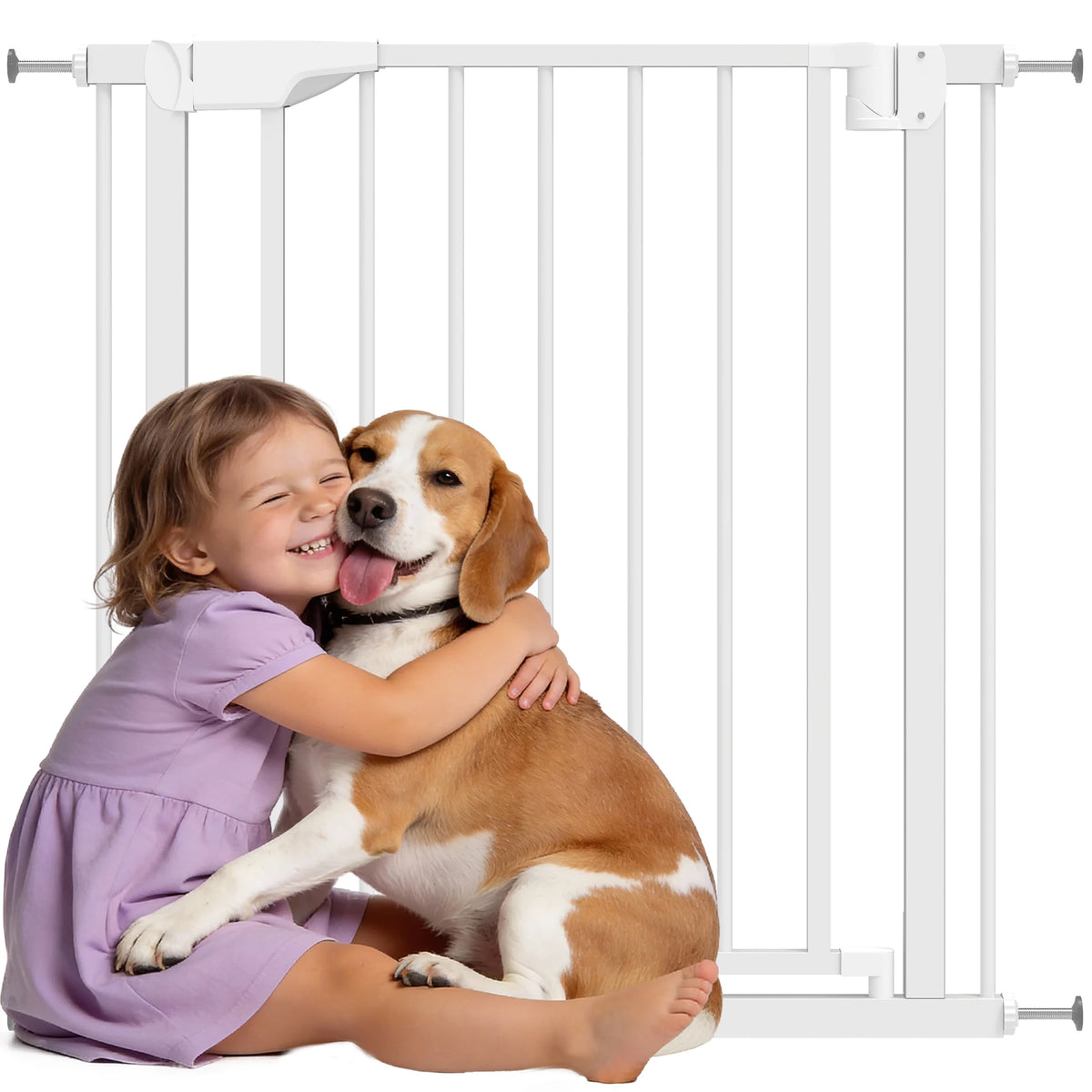 Pet Safety Gate, 76-82cm Wide Baby Stair Gate with Auto-Close