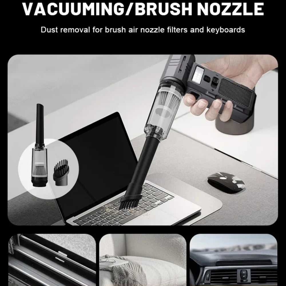 2 in 1 Cordless Air Duster and Vacuum with Brushless Motor, 9000mAh Battery and LED Light