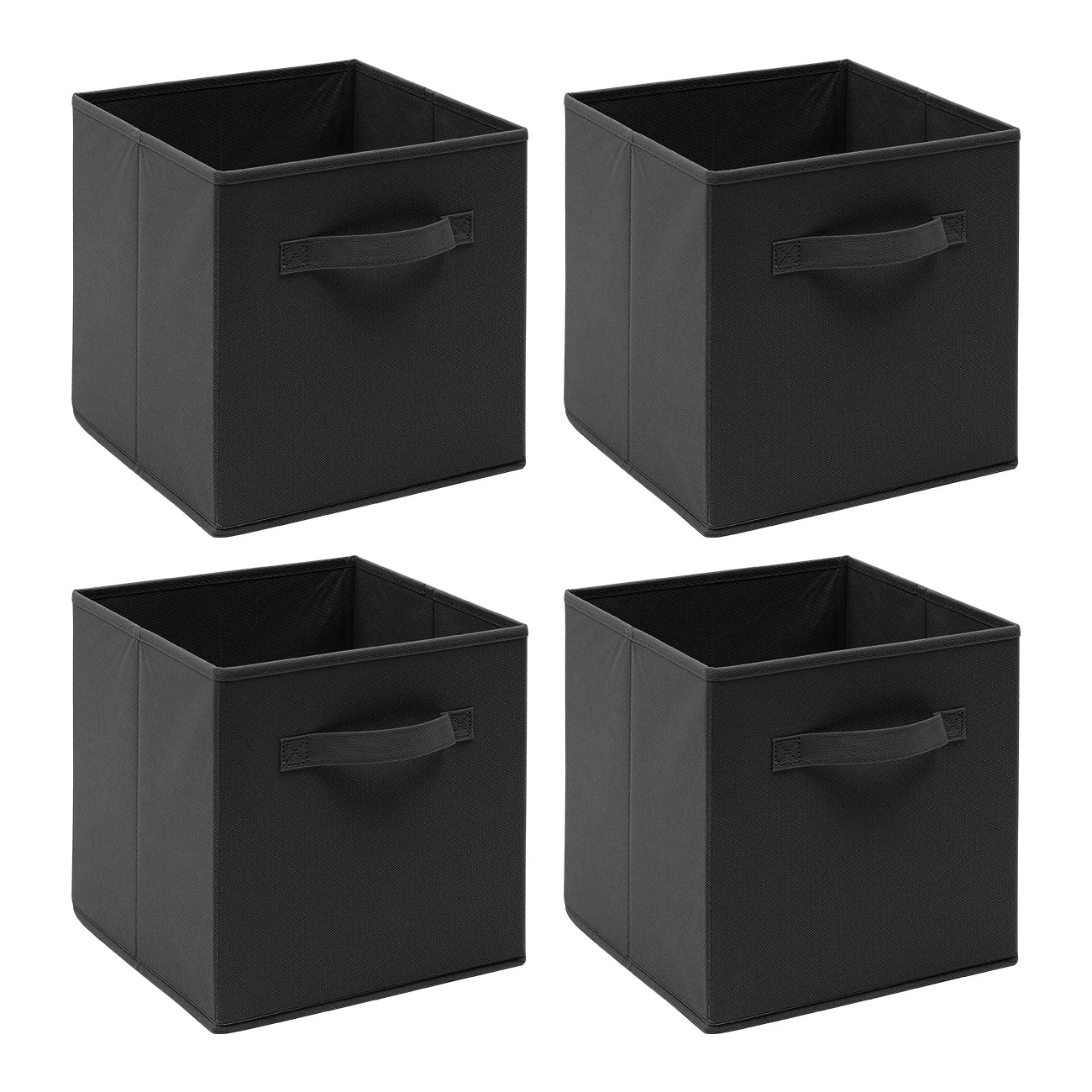 Pack of 4 Foldable Fabric Storage Cubes Boxes Non-Woven Wardrobe Organiser for Home Bedroom Closet