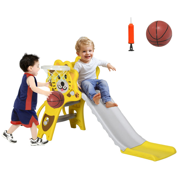 3 in 1 Kids Slide for Indoor Use with Basketball Hoop, 18-36 Months