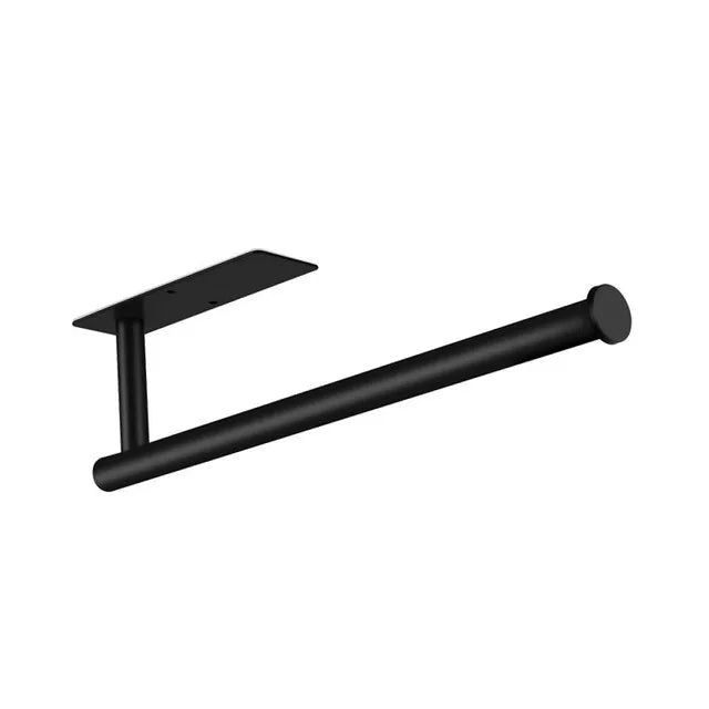 Stainless Steel Paper Towel Holder | Punch-Free Under Cabinet Roll & Foil Organiser