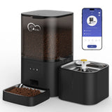 2 in 1 Smart Cat Feeder 6L Automatic Food Dispenser with 2.5L Water Fountain App Control Timed Feeding