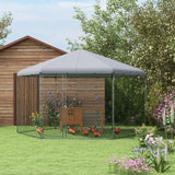 4 x 3.5m Walk-In Chicken Run with Hexagonal Roof Cover, Galvanised Steel Mesh for 10-15 Chickens