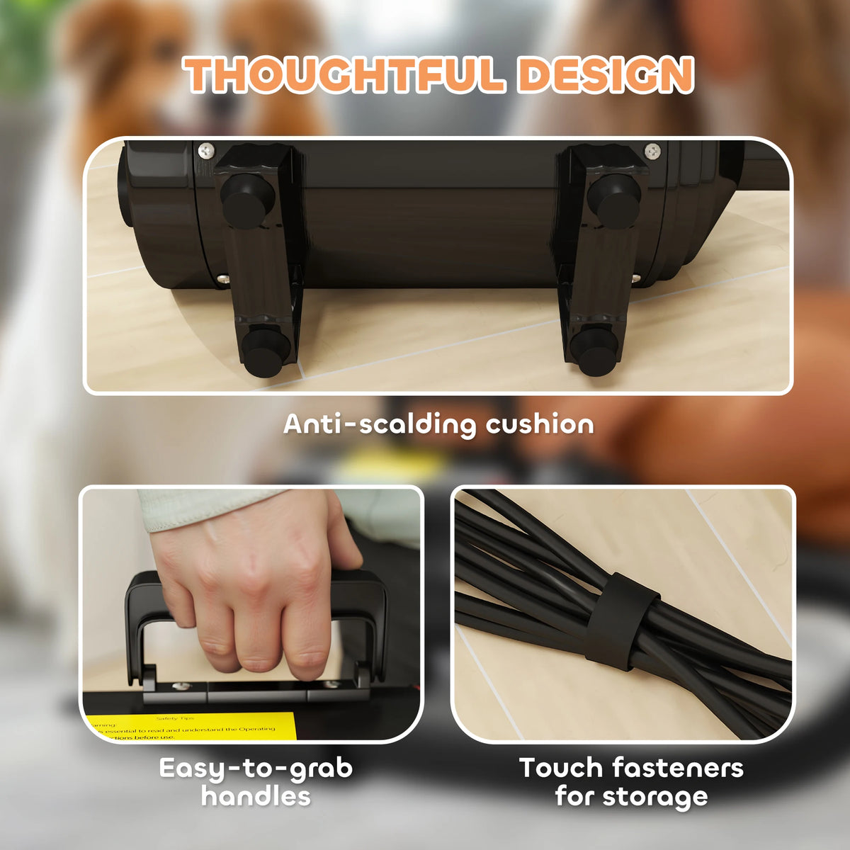2200W Dog Hair Dryer with Adjustable Temperature & Velocity