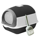 Large Hooded Cat Litter Box 50x35x36cm Semi-Closed Self Cleaning Potty Tray with Scoop