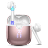 Wireless Bluetooth 5.3 Earbuds with 4 ENC Mics, 40H Playtime, LED Display, Touch Control In-Ear Headphones
