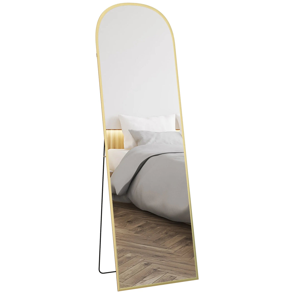 Full Length Mirror with Aluminium Alloy Frame and Shatterproof Film, Gold