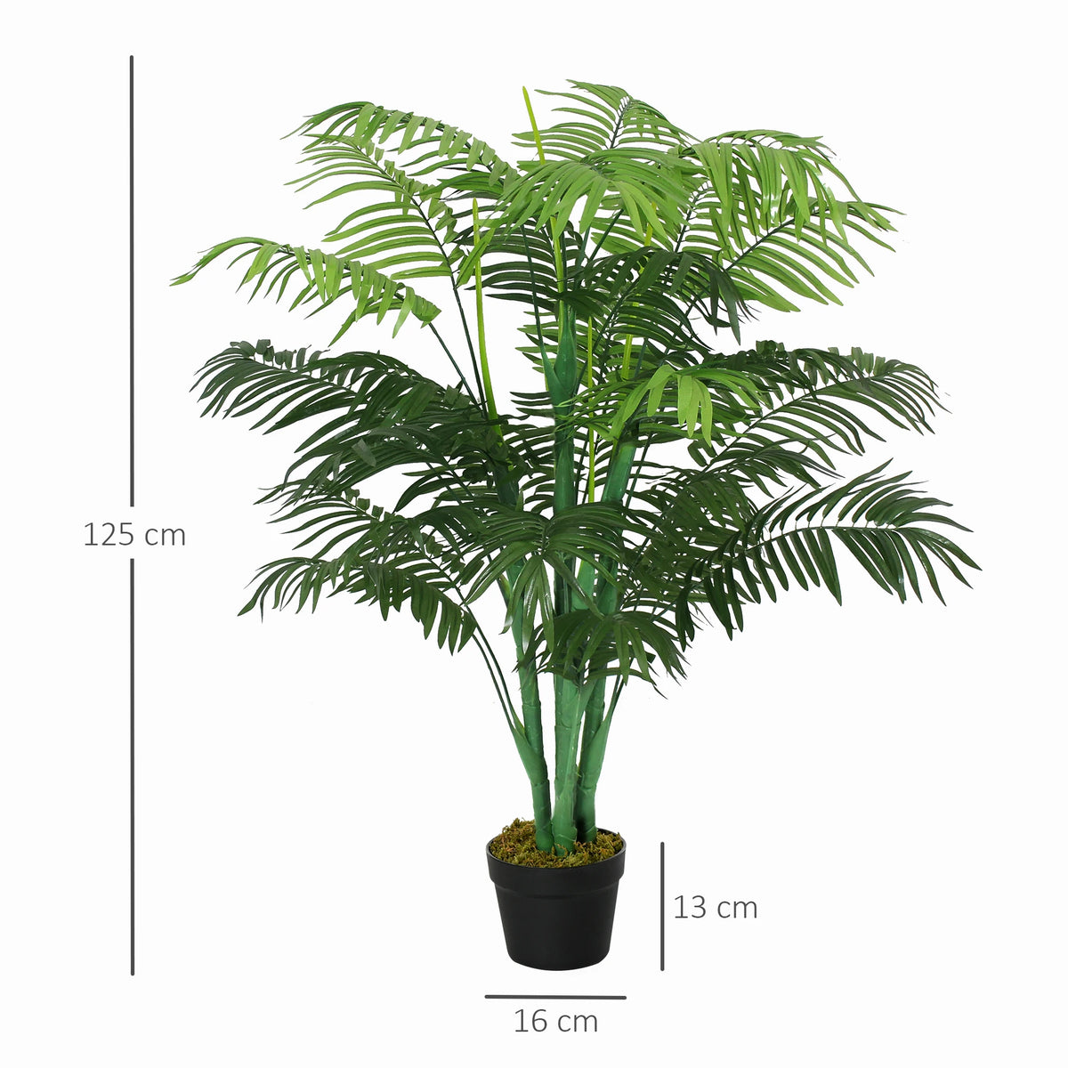 125cm/4FT Artificial Palm Plant, Decorative Tree with Pot