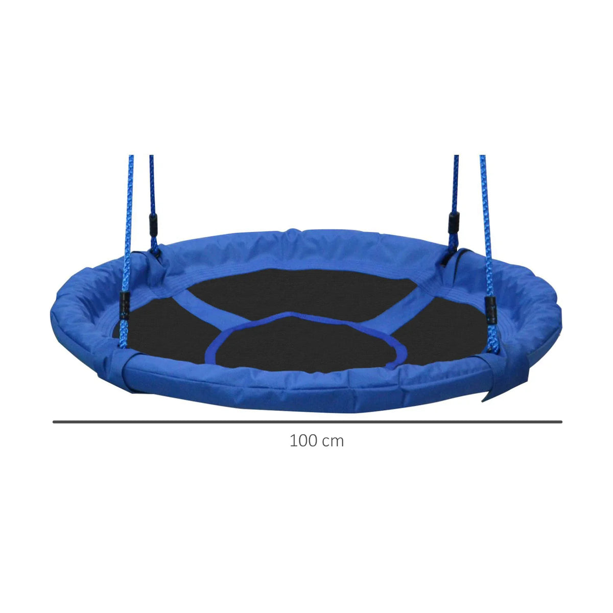 Round Tree Swing 100cm Nest Swing with Steel Frame and Adjustable Ropes 100kg for Ages 3-8