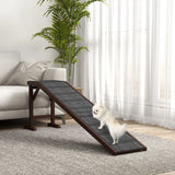 Pet Ramp for Dogs and Cats with Non-Slip Carpet Surface Solid Pine Wood for Bed Sofa and Everyday Use