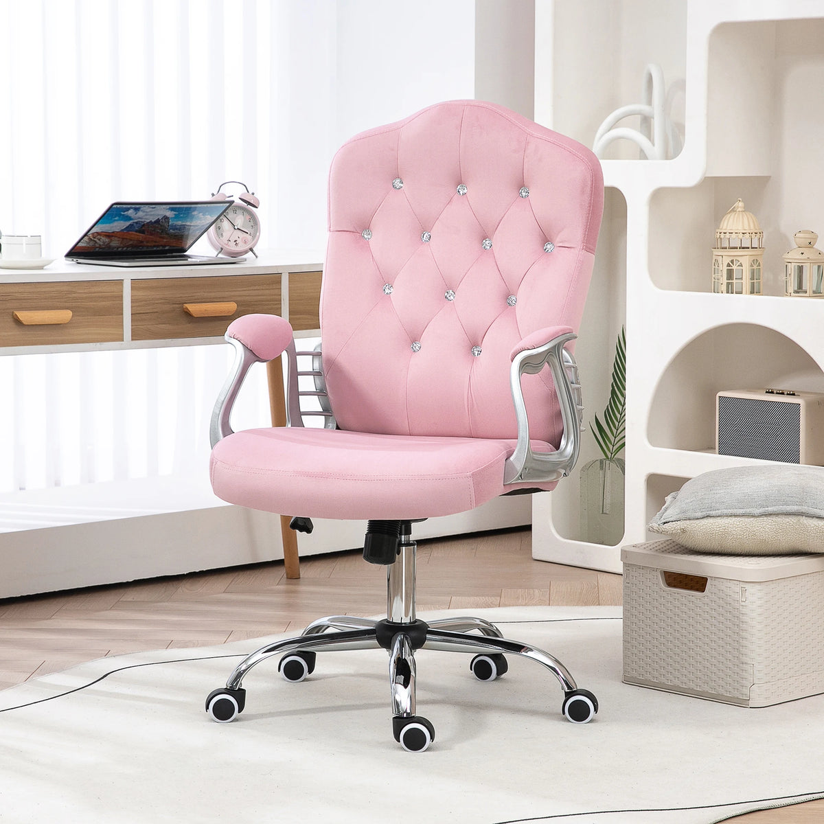 Home Office Chair with Adjustable Height and Tilt Function, Pink