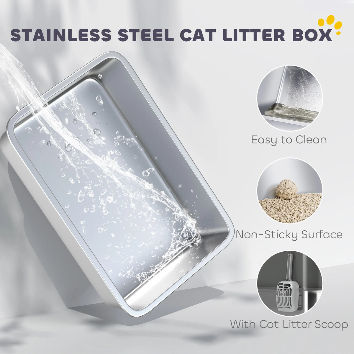Enclosed Cat Litter Box with Top Entry, Dark Grey
