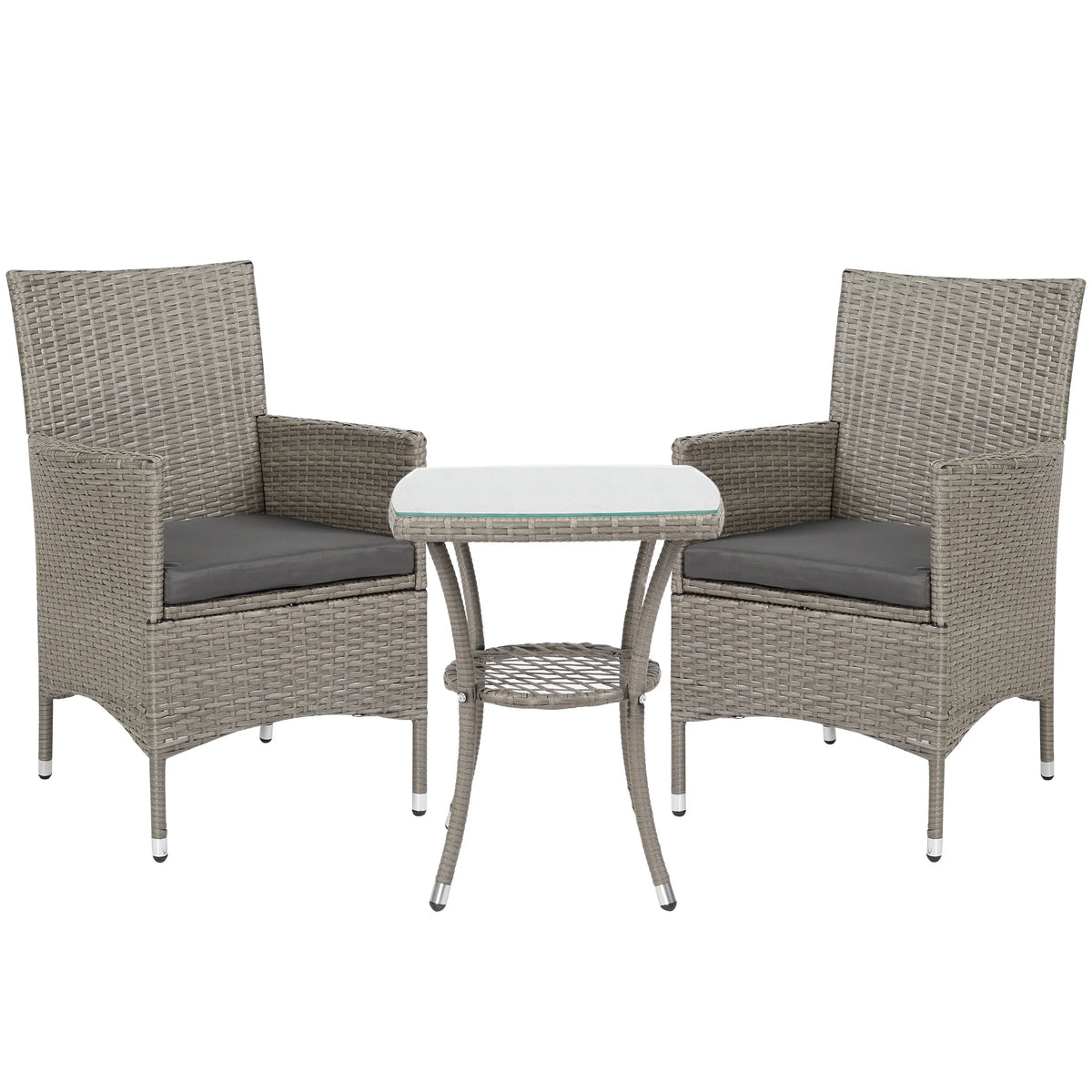 Rattan Bistro Set, Garden Chairs and Table, Patio Outdoor Furniture