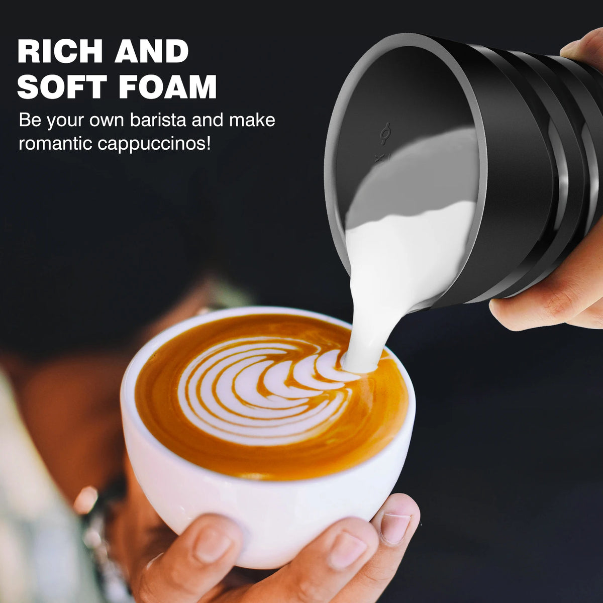 4-in-1 Electric Milk Frother & Steamer | 400W 600ml Hot & Cold Foam Maker for Coffee & Hot Chocolate