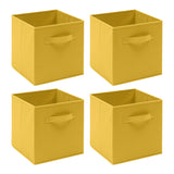 Pack of 4 Foldable Fabric Storage Cubes Boxes Non-Woven Wardrobe Organiser for Home Bedroom Closet