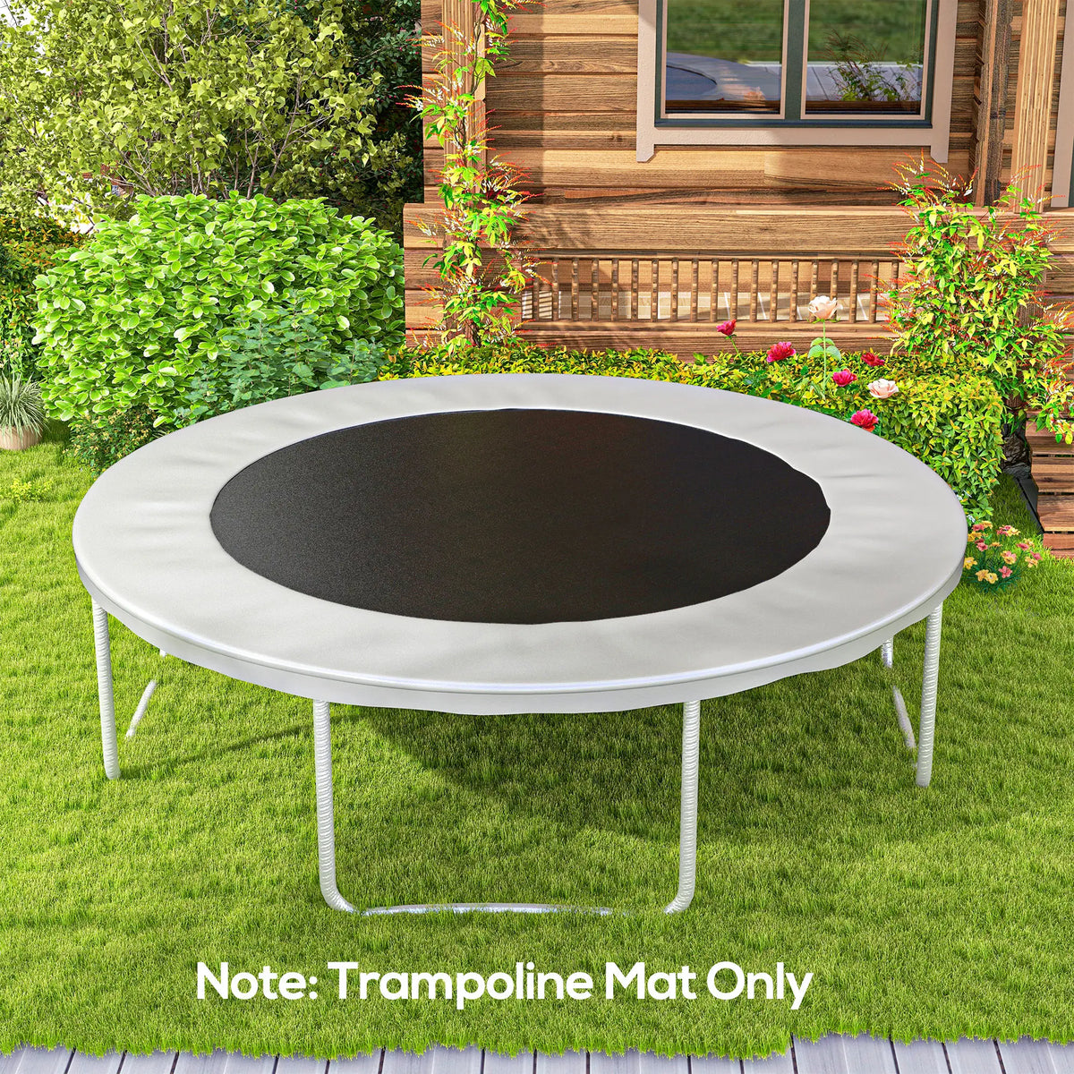 Trampoline Replacement Mat with Eight Rows of Stitching, Spring Pull Tool, 72 V-Hooks, for 12ft Trampoline