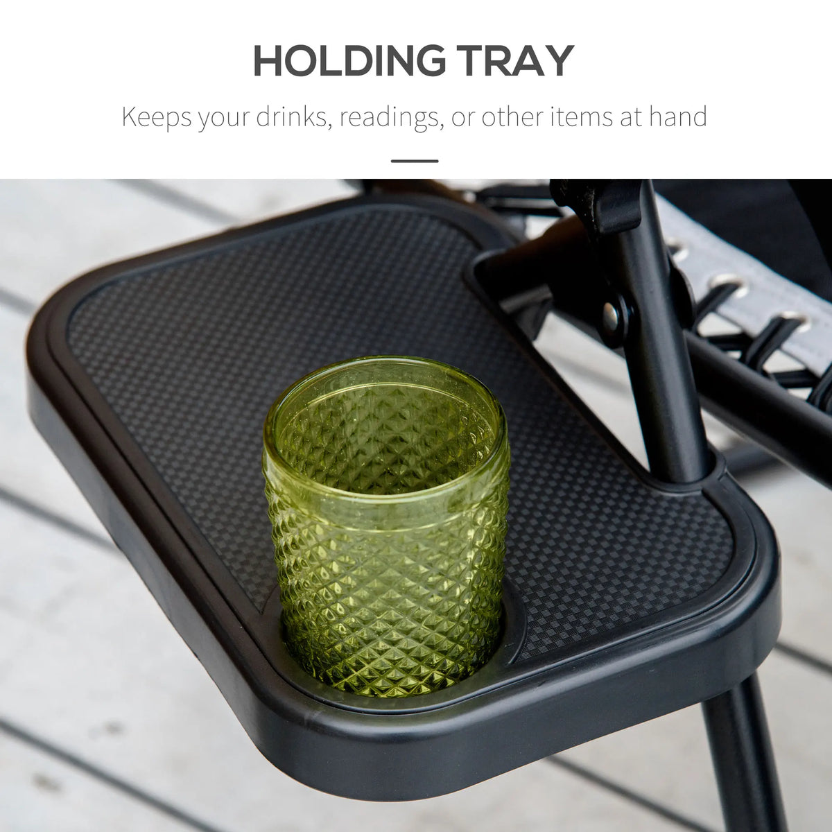 Zero Gravity Lounger Chair, Folding Reclining Patio Chair with Shade Cover, Padded Seat, Cup Holder, Soft Cushion