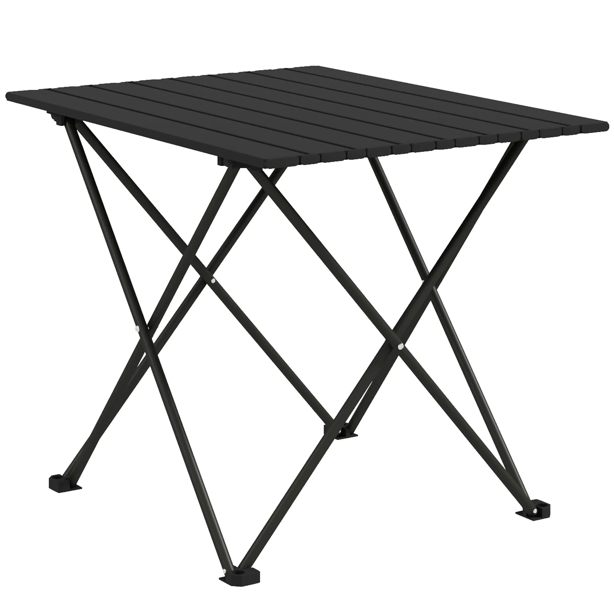 Lightweight Folding Camping Table 56x47cm Metal Cross Leg Picnic Table with Carry Bag for Outdoor Events