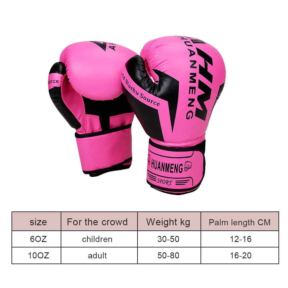 Boxing Training Gloves PU Leather Breathable Sparring Gloves 6OZ 10OZ for Muay Thai Martial Arts
