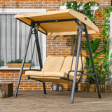 2-Seater Garden Swing Chair with Adjustable Tilting Canopy, Padded Cushions and Steel Frame