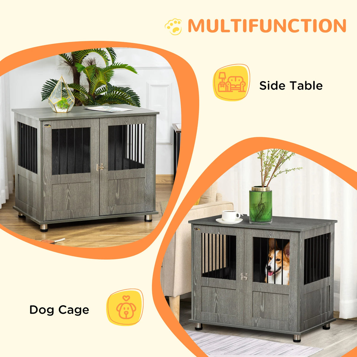 Dog Crate Kennel Cage for Small Medium Dog, Indoor End Table