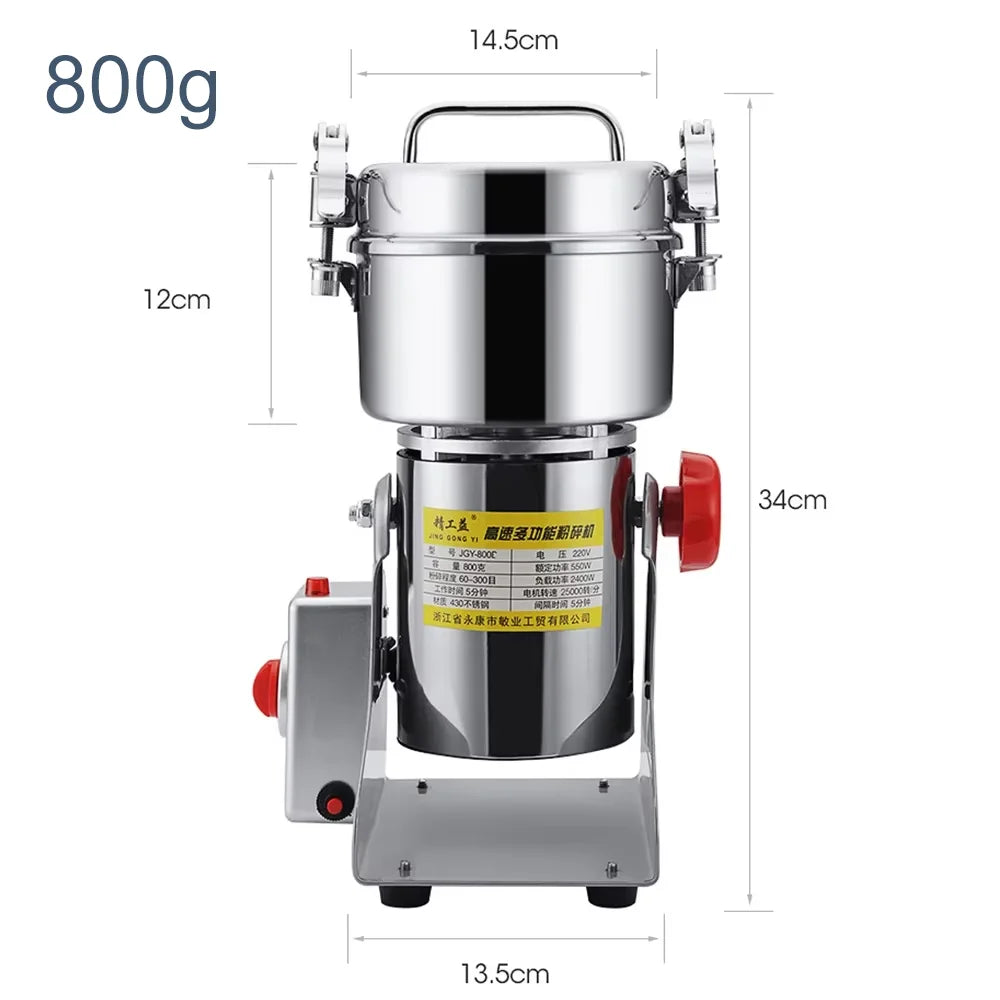 Electric Grain Grinder High Speed Spice Mill 2400W–4200W Commercial Powder Machine