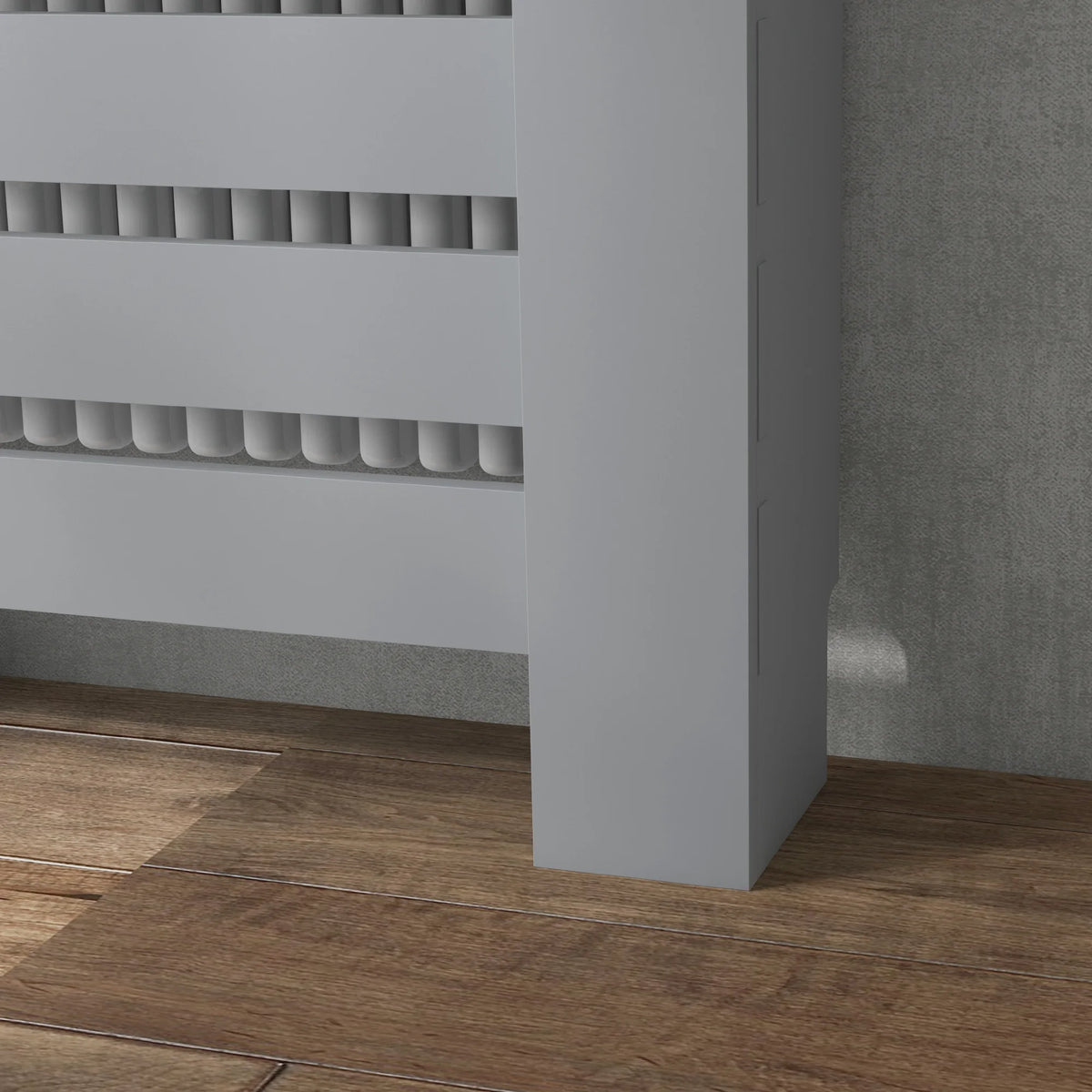 Slatted Radiator Cover with Drawer, 78cm, Grey