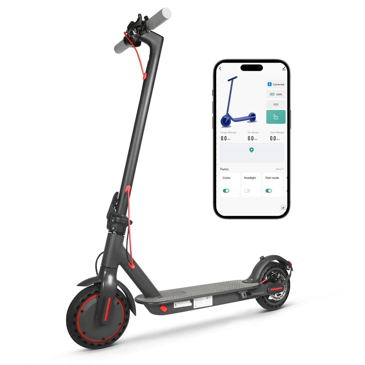 Foldable Electric Scooter 350W Motor 19MPH Smart E Scooter Long Range Portable