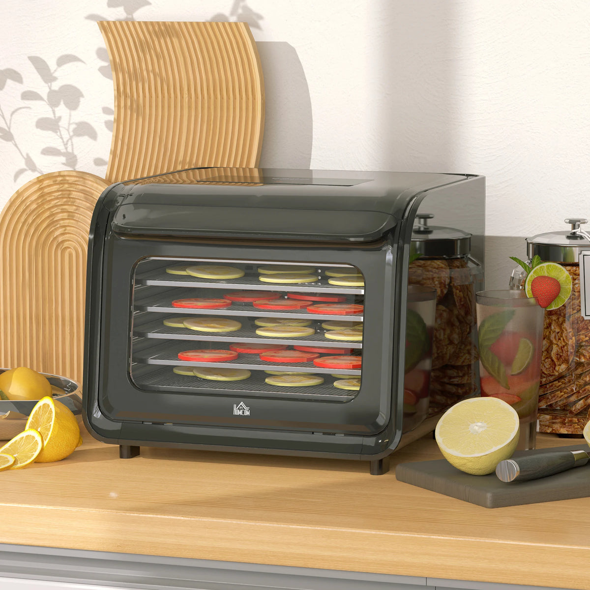 Food Dehydrator with 6 Stainless Steel Trays, for Fruit, Meat
