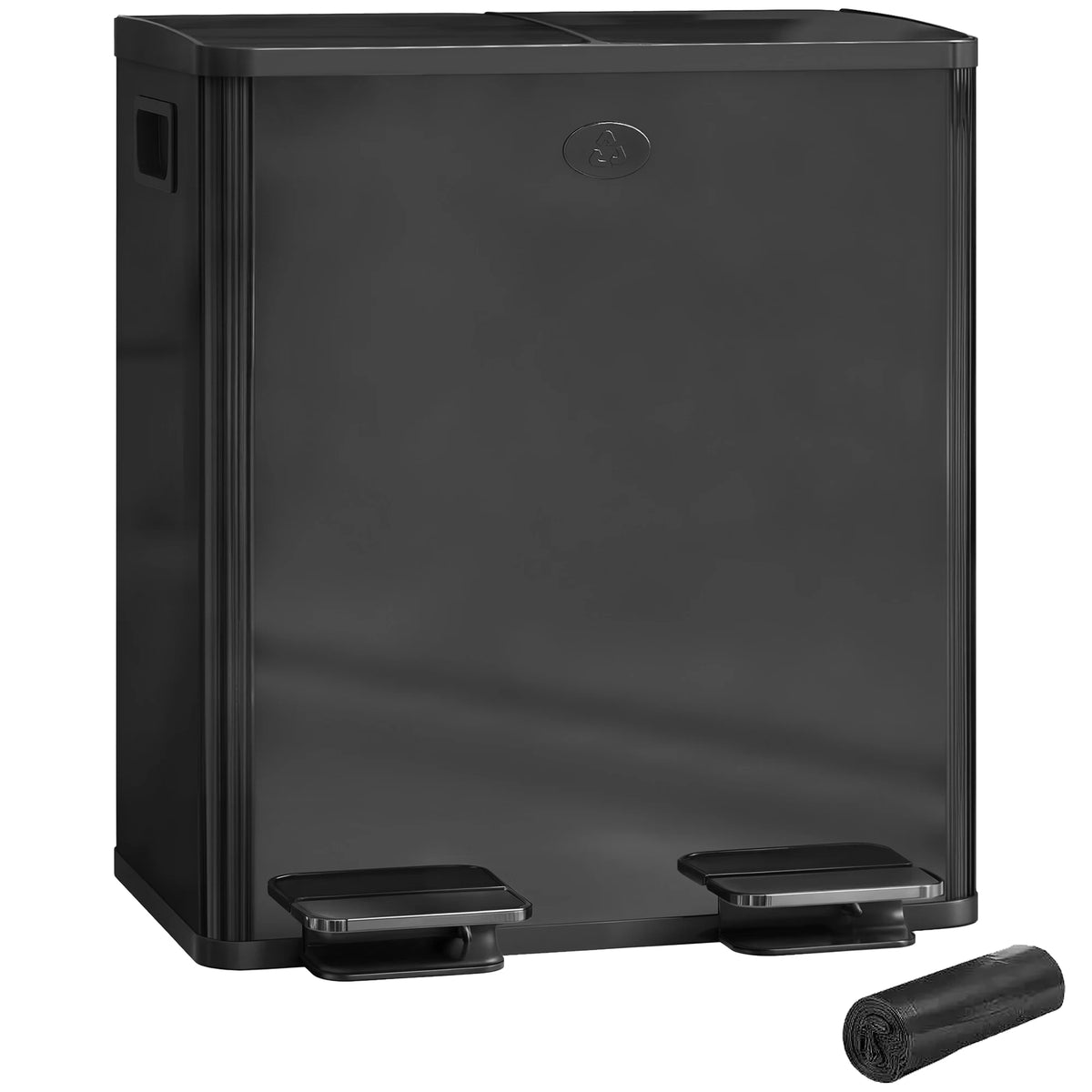 2 x 20L Dual Kitchen Bin Pedal Bin for Recycling and Waste