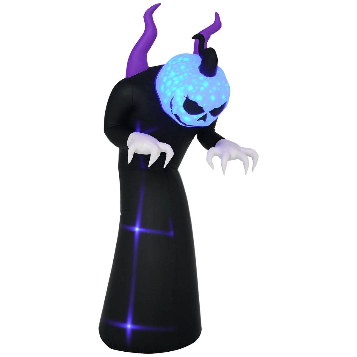 7ft Inflatable Halloween Horned Ghost with LED and Flame Lights