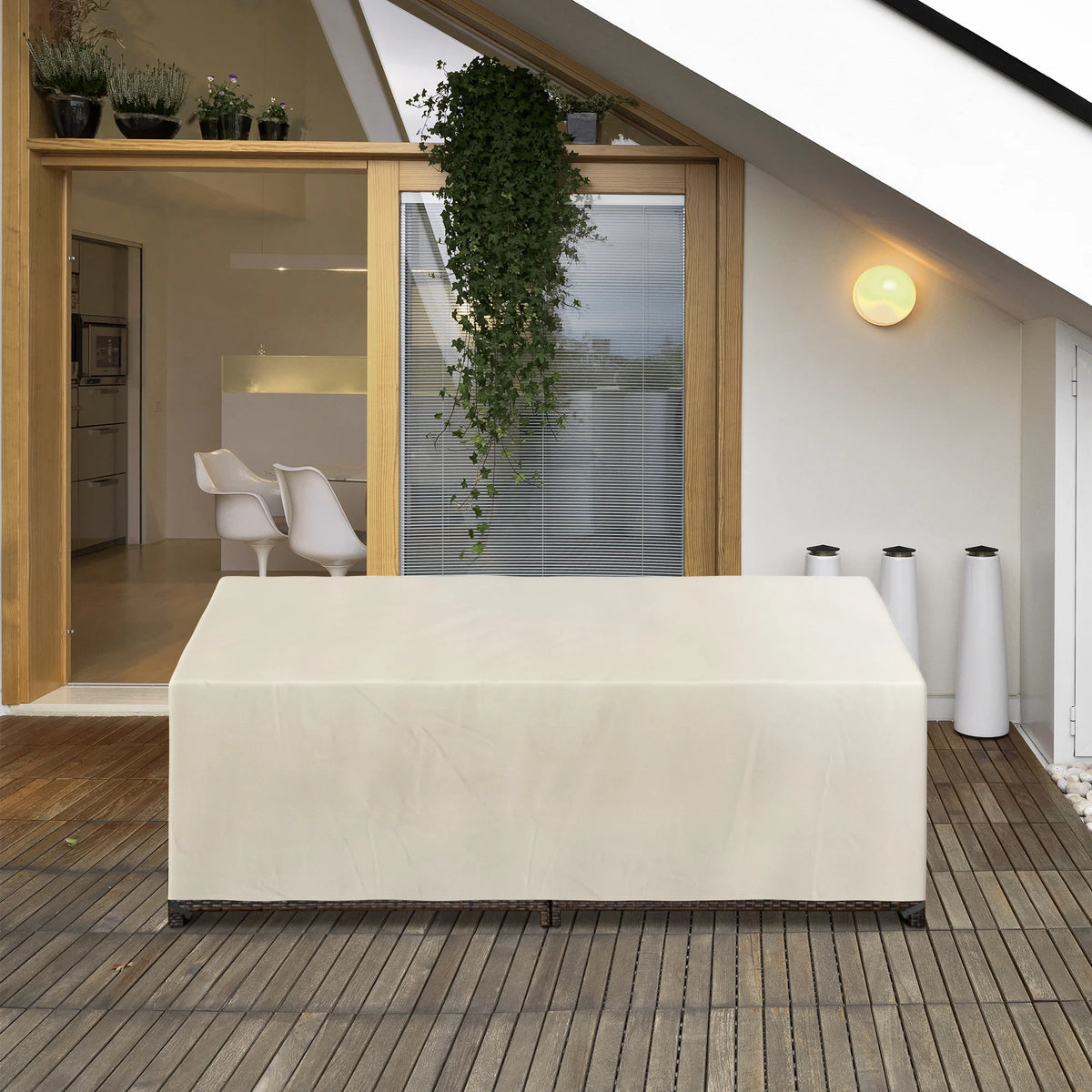 Waterproof 3 Seater Garden Sofa Cover, 600D Oxford Cloth, 218 x 111cm