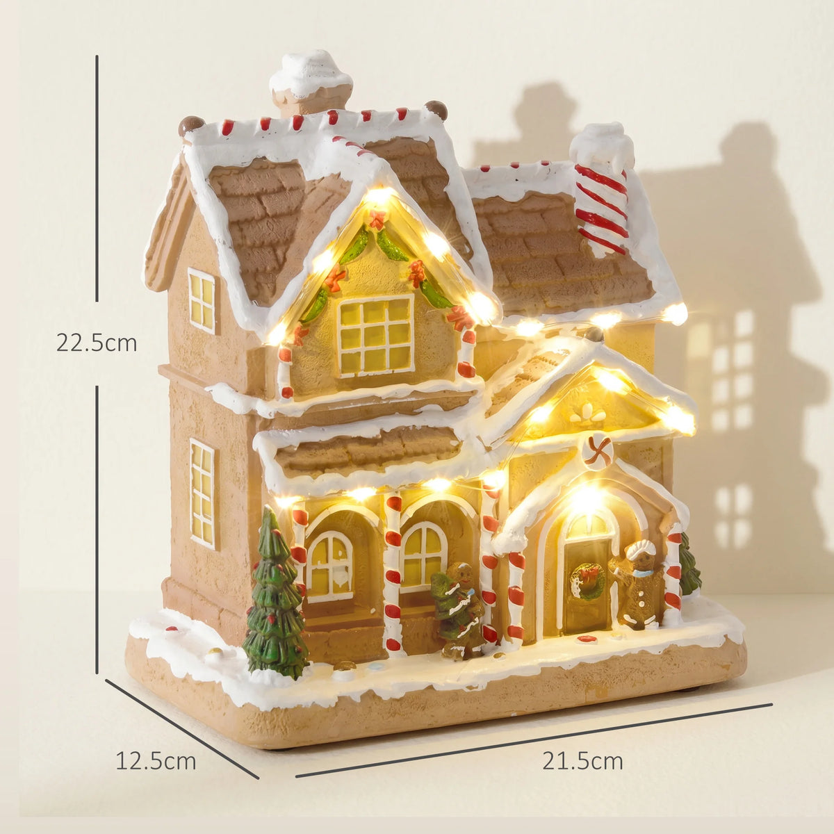 Christmas Village Gingerbread House with LED Lights and Music