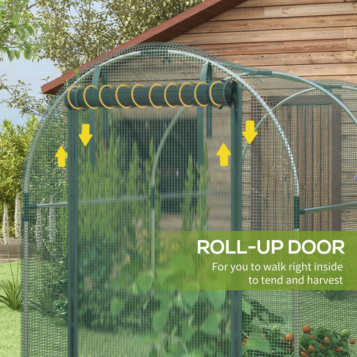 Fruit Cage Plant Protection Tent 1.2 x 2.4m with Zipped Door, Green