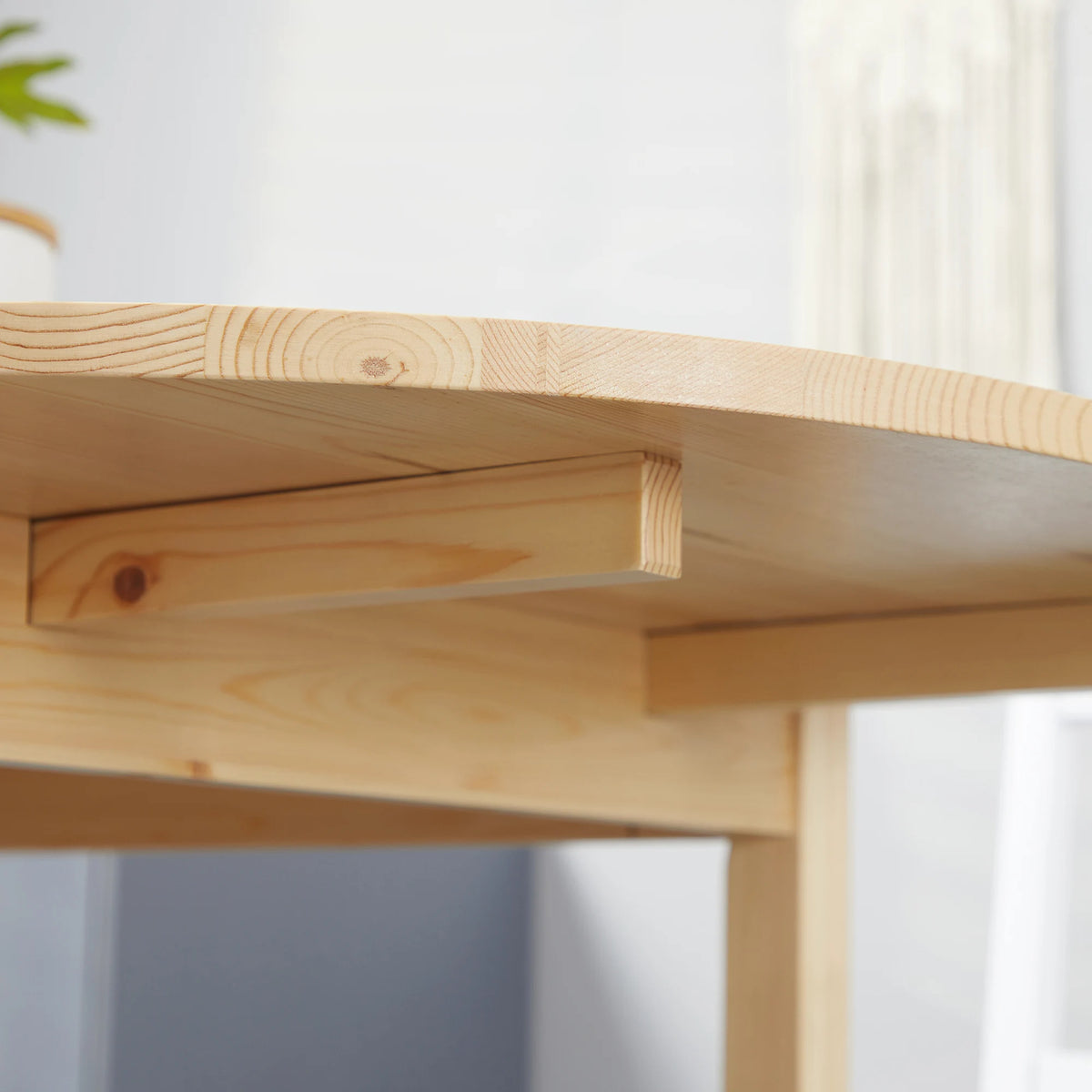 Foldable Dining Table, Solid Wood Drop Leaf Table, Natural