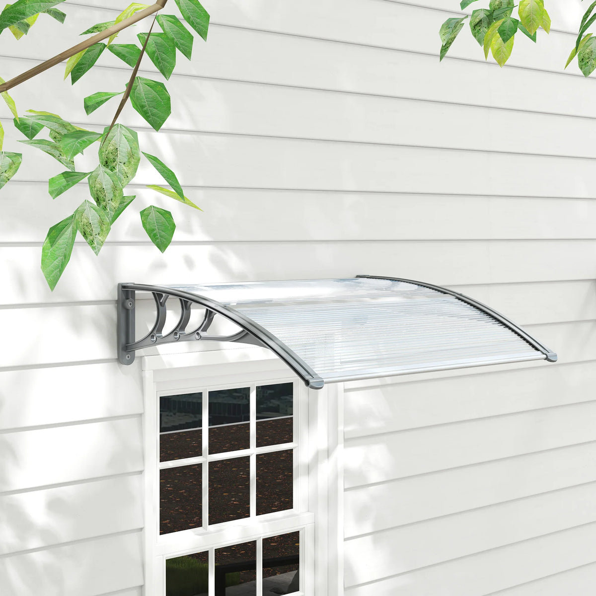 Door Canopy Awning Outdoor Window Rain Shelter Cover for Door Porch 100 x75cm