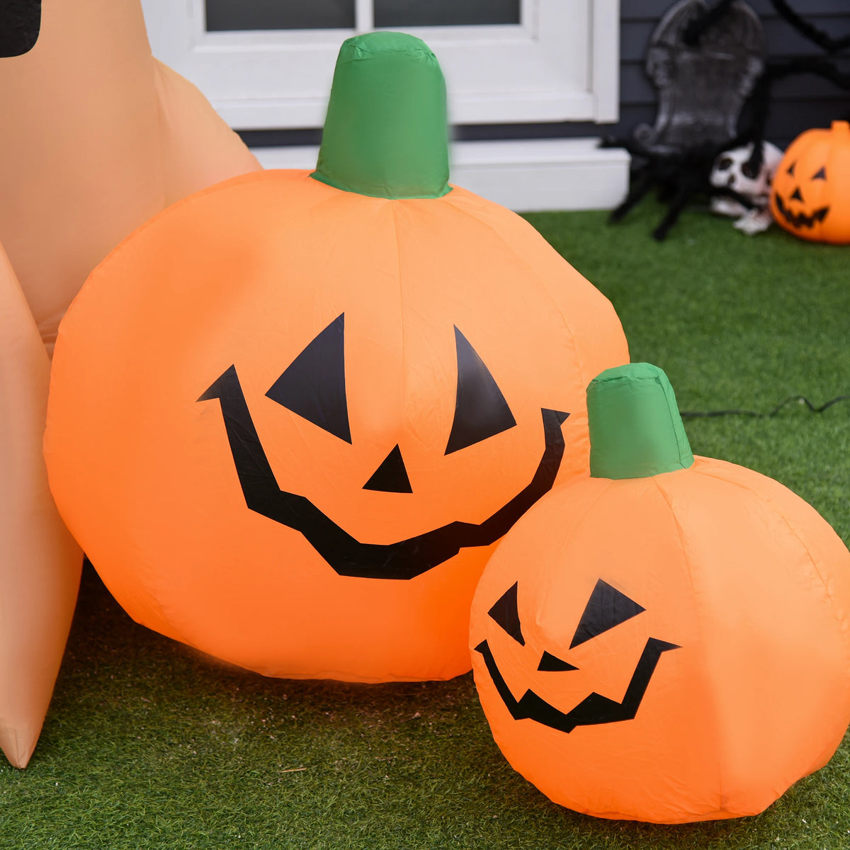 Inflatable Halloween Tree with Ghost, Owl and Three Pumpkins, LED Lit Decoration