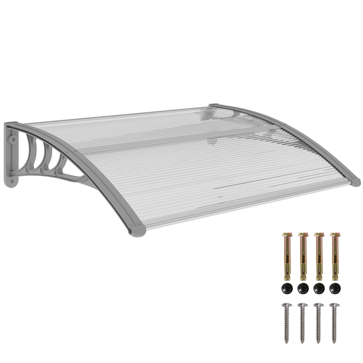 Door Canopy Awning Outdoor Window Rain Shelter Cover for Door Porch 100 x75cm